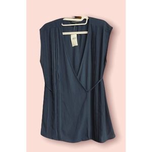 Banana Republic Navy Wrap Around Blouse Size S- NWT